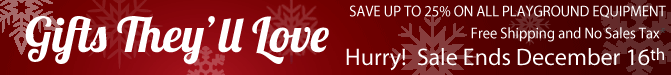 Save up to 25 percent on all Lifetime playground equipment